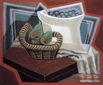 panier de poires 1925 Juan Gris Peinture à l'huile